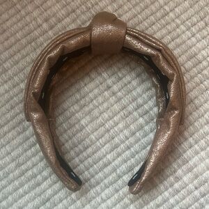 Lele Sadoughi Veronica Faux Leather Gold Bow Headband